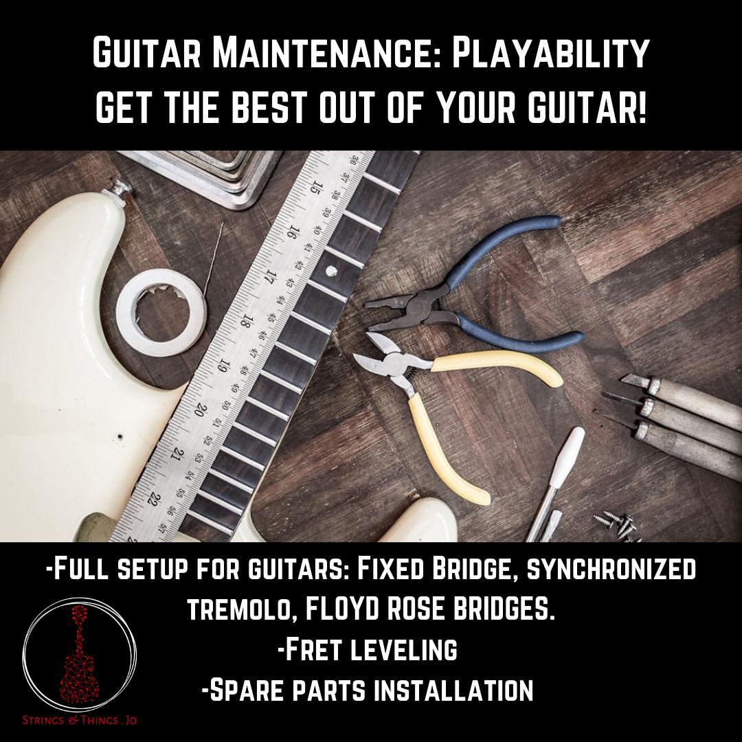 Guitar maintenance at Strings and Things,