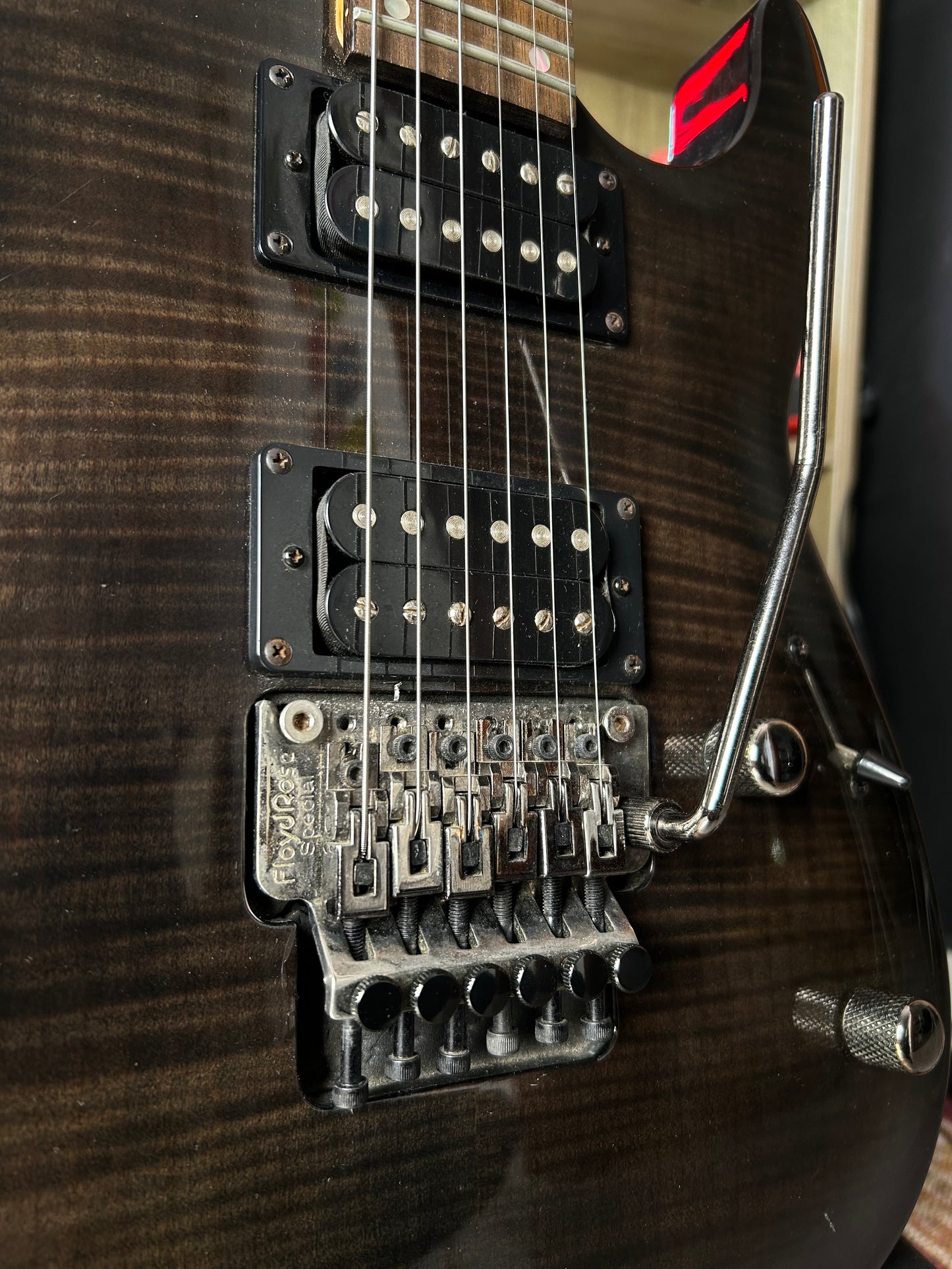 Dean Custom 350-FR Trans Black Electric Guitar