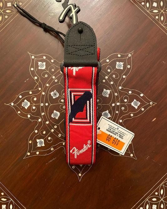 Fender Authentic 2" Monogrammed Electric Guitar Strap, Red/White/Blue