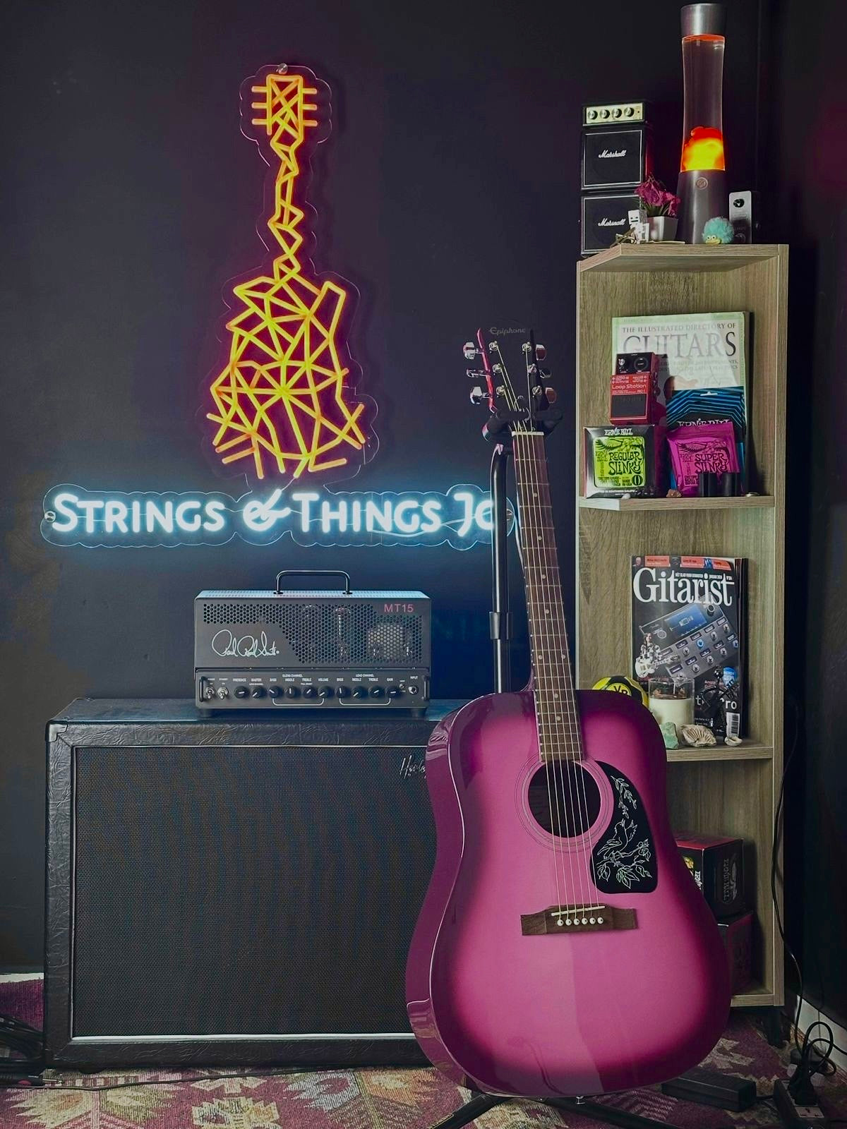 * Brand New * Epiphone Starling Acoustic Guitar Hot Pink Pearl