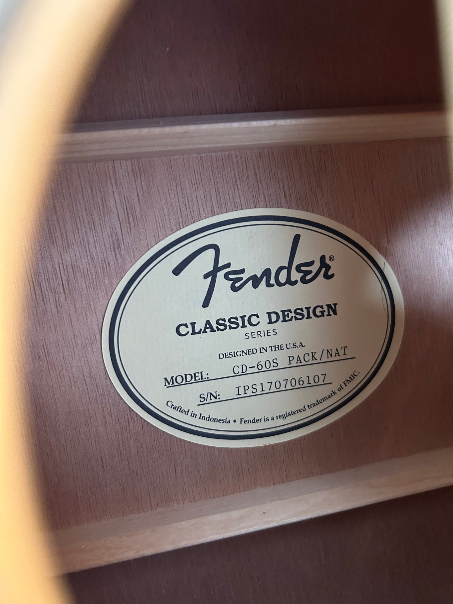 Fender CD60 V2 Nat Acoustic Guitar