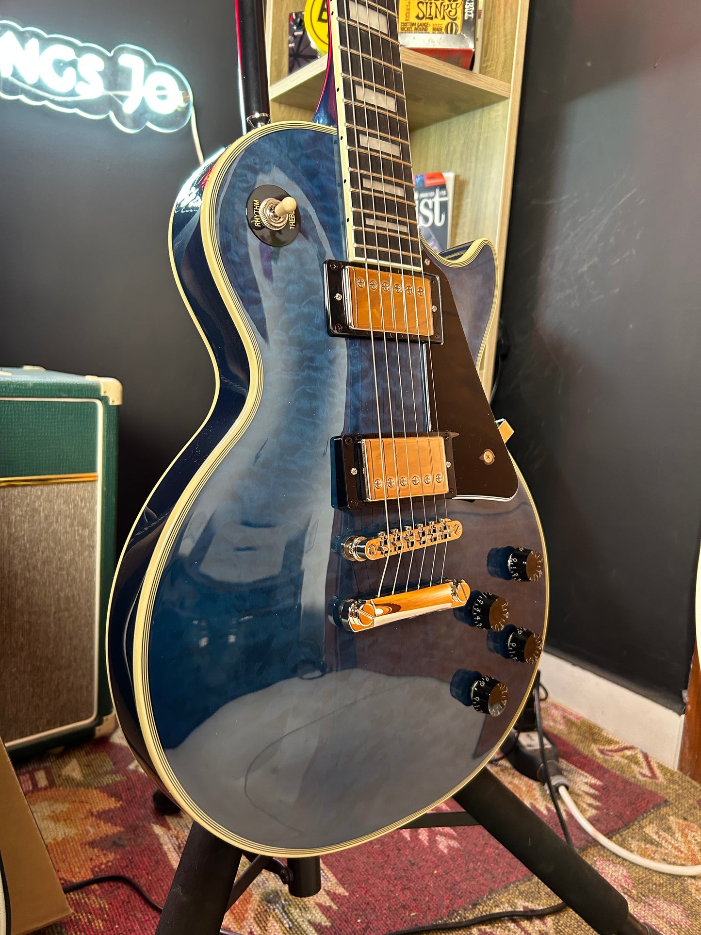 * Brand New * Epiphone Les Paul Custom Limited Edition Viper Blue Electric Guitar