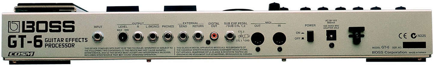 Boss GT6 Guitar effects processor with Wah/Expression pedal
