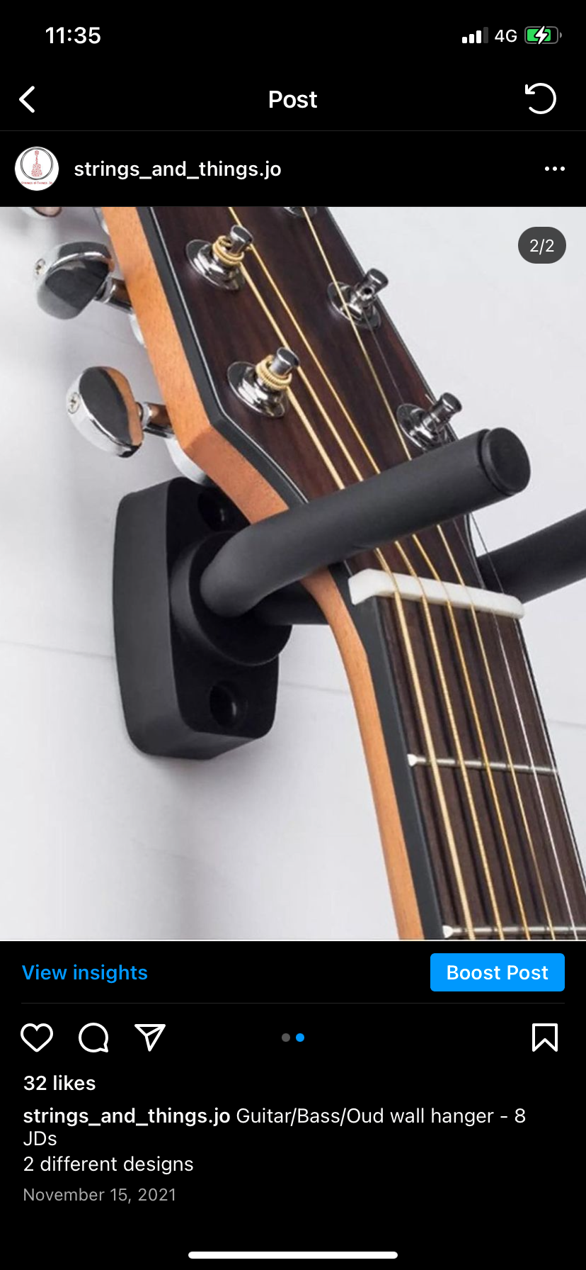 Guitar/Bass wall hanger