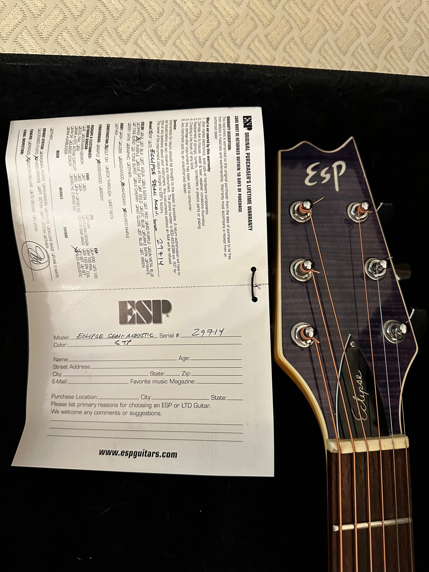 ESP Eclipse Japan Semi-Acoustic STP Acoustic/Electric Guitar