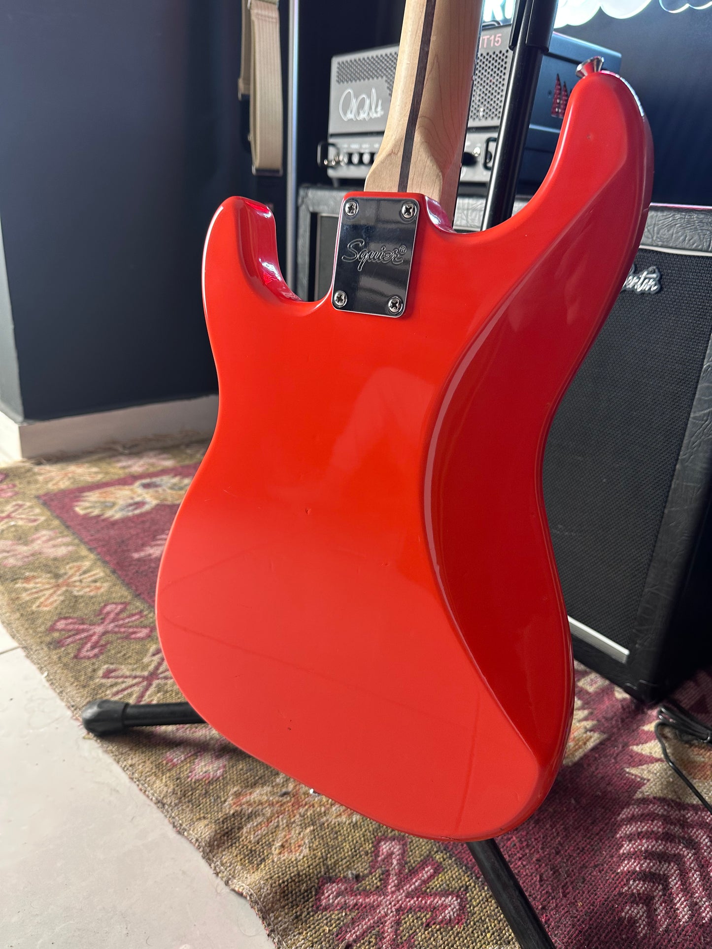 Squier HT Stratocaster SSS Fiesta Red Electric Guitar