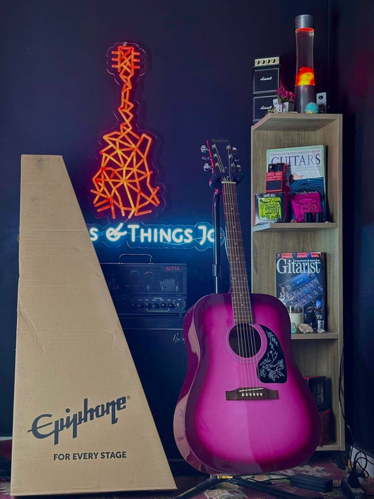 * Brand New * Epiphone Starling Acoustic Guitar Hot Pink Pearl