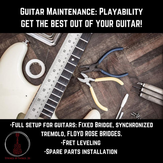 Guitar maintenance at Strings and Things,