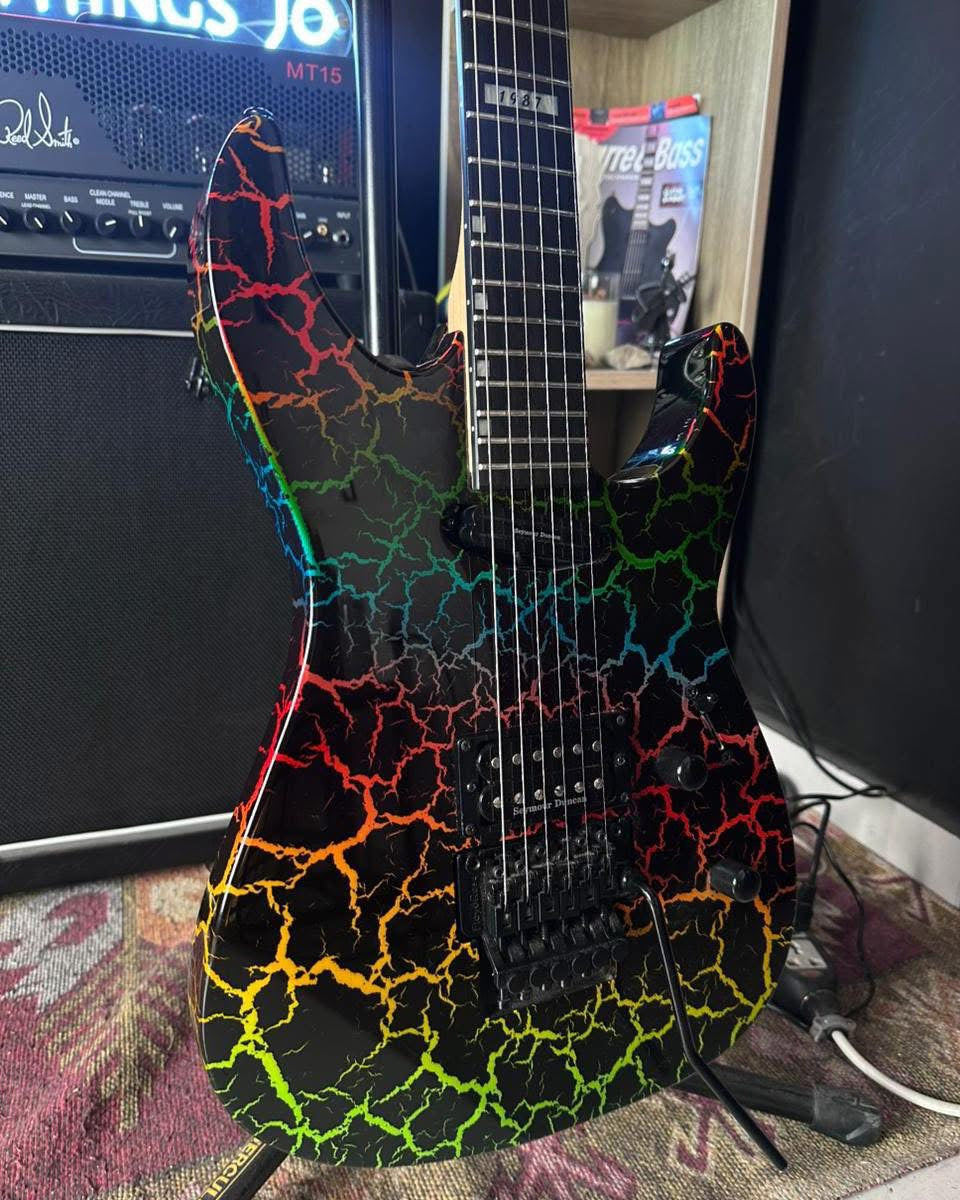 ESP LTD Mirage Deluxe ’87 – Rainbow Crackle Electric Guitar ESP LTD Mirage Deluxe ’87 – Rainbow Crackle Electric Guitar