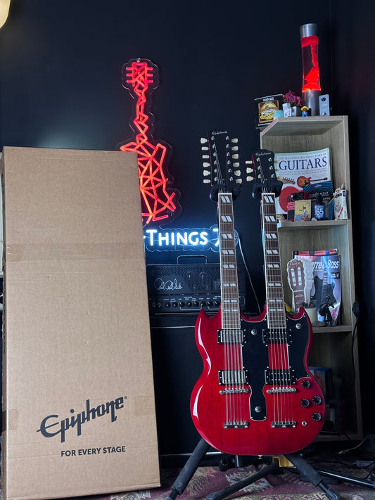 * Brand New * Epiphone Limited Edition G-1275 Double Neck SG Cherry