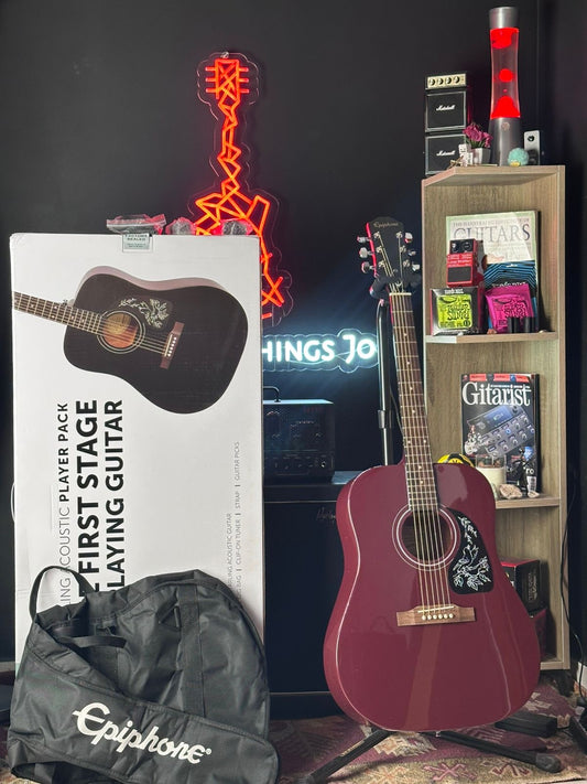 * Brand New * Epiphone Starling Acoustic Guitar Pack Wine Red