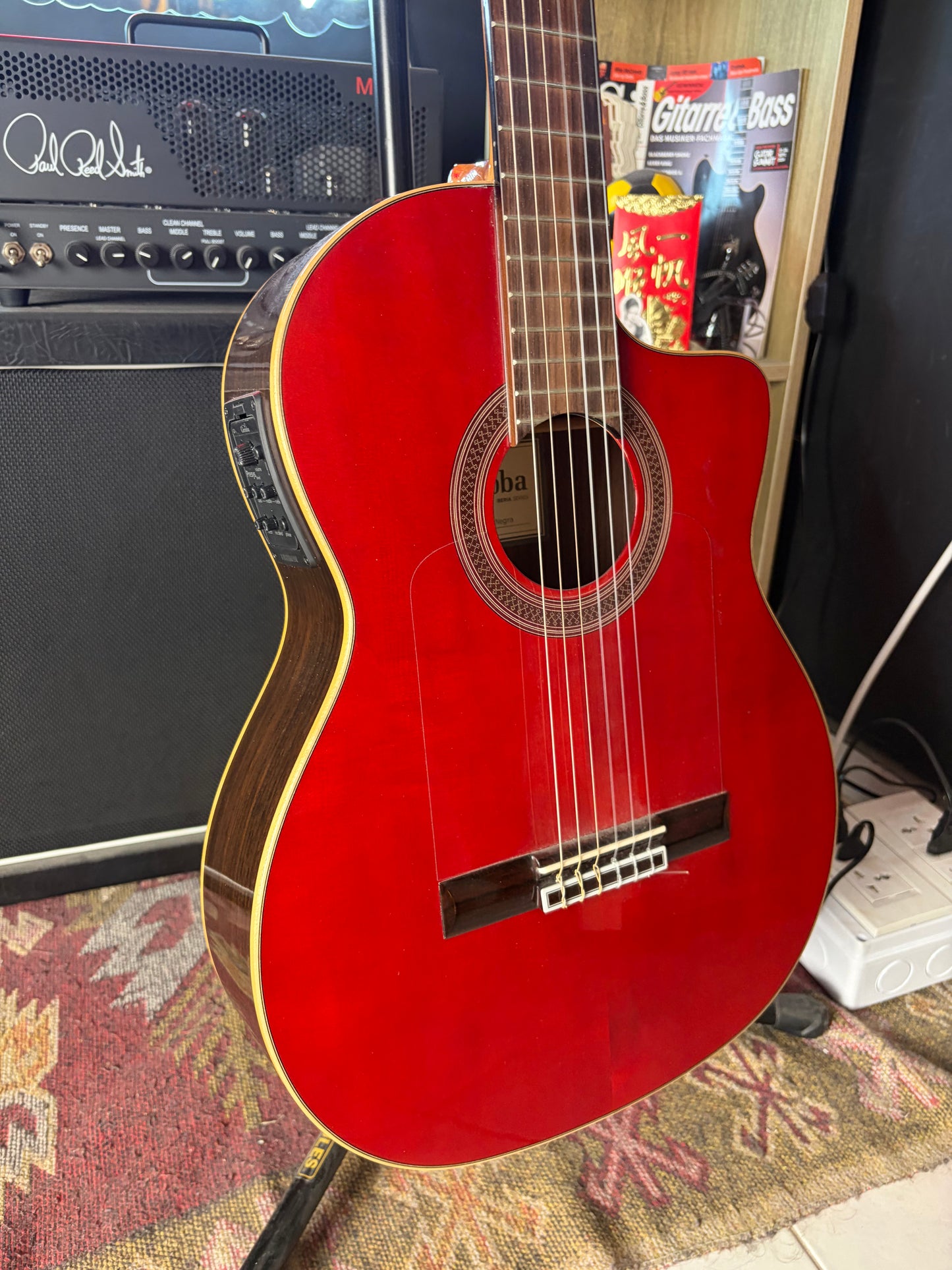 Cordoba GK Studio Negra “Wine Red” Limited Edition Iberia Series Gypsy Kings Signature Classical/Electric Guitar