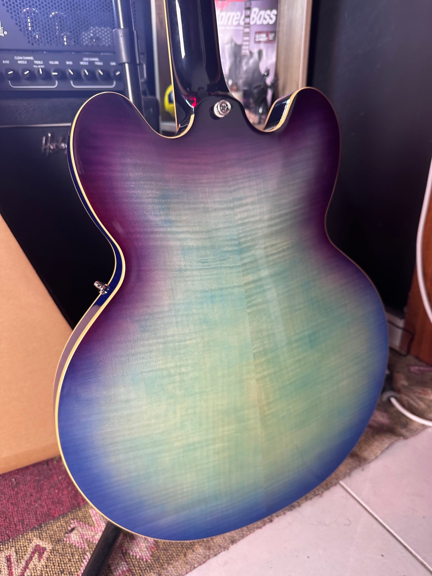 * Brand New * Epiphone ES-335 Figured Semi-Hollow Blueberry Burst Electric Guitar