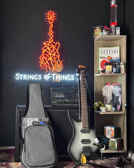 * Brand New * Galyda Headless Silver Burst Electric Guitar + Original carrying case