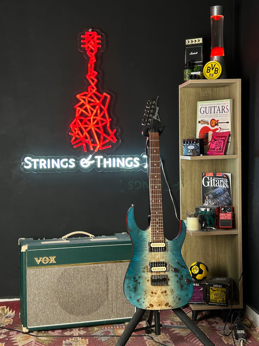 Ibanez Standard RG421PB Caribbean Shoreline Flat Upgraded with Seymour Duncan Pearly Gates
