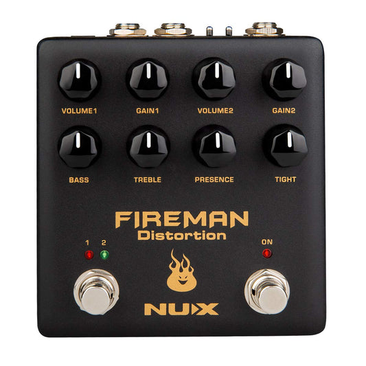 Nux NDS-5 Fireman Distortion Effect Pedal Dual Channel Brown Sound