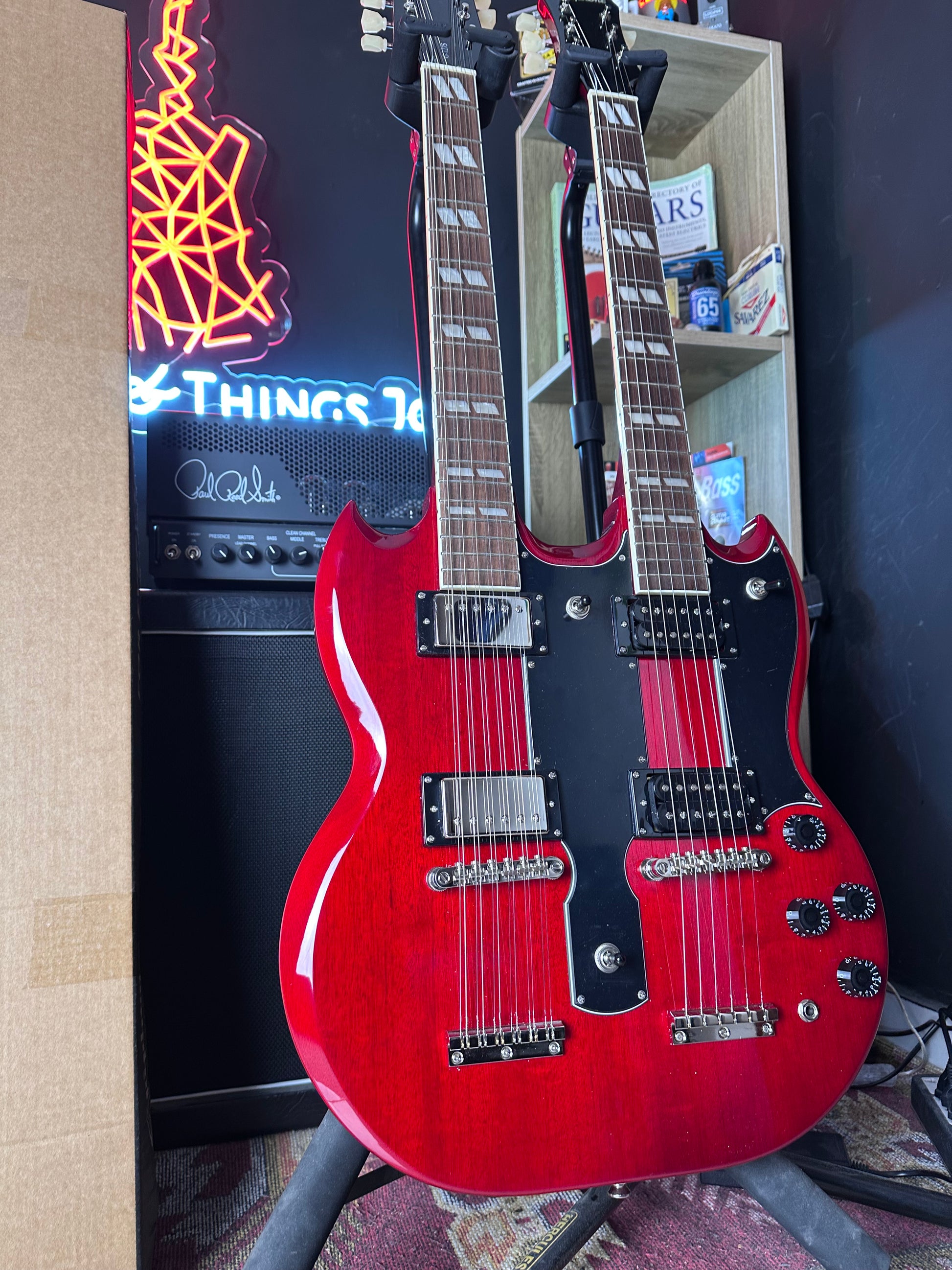 * Brand New * Epiphone Limited Edition G-1275 Double Neck SG Cherry * Brand New * Epiphone Limited Edition G-1275 Double Neck SG Cherry