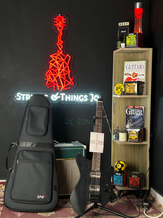 * Brand New * Eart Headless GW2 Satin Black Electric Guitar + Original carrying case