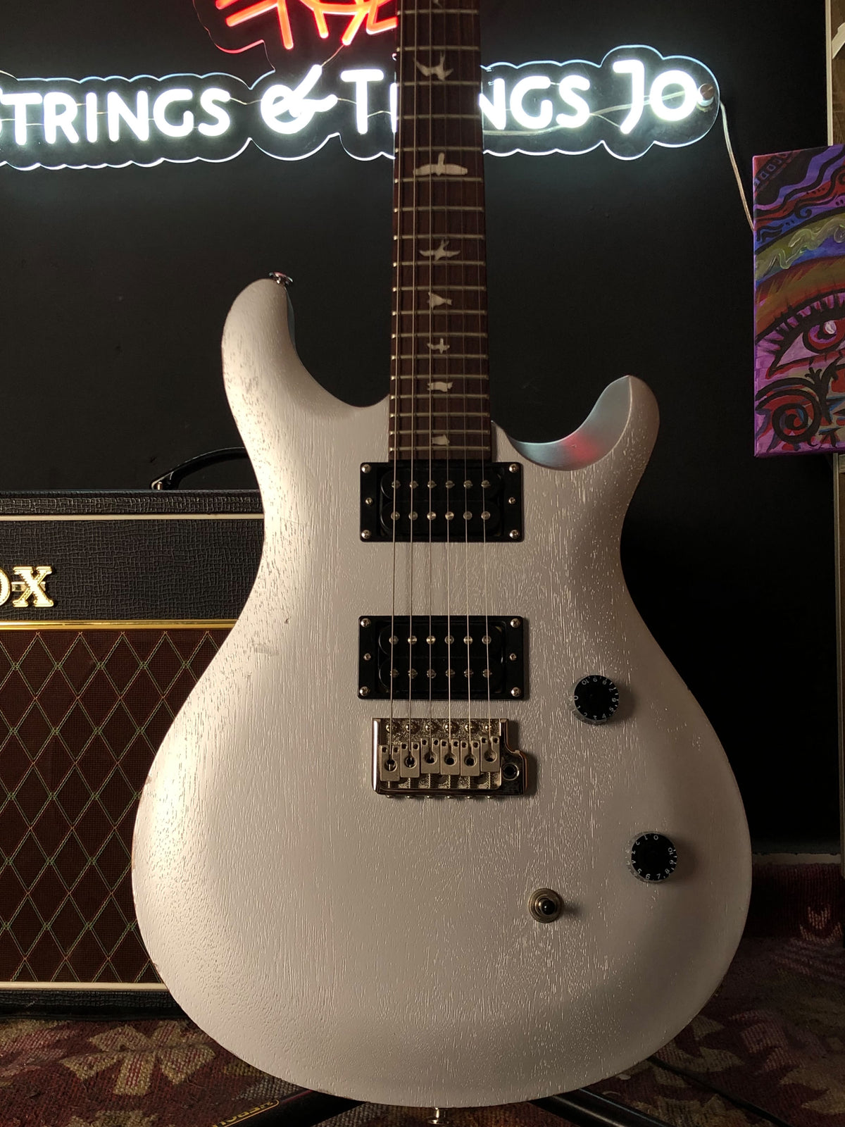 PRS SE CE 24 Standard Vintage Metallic Silver Satin Electric Guitar