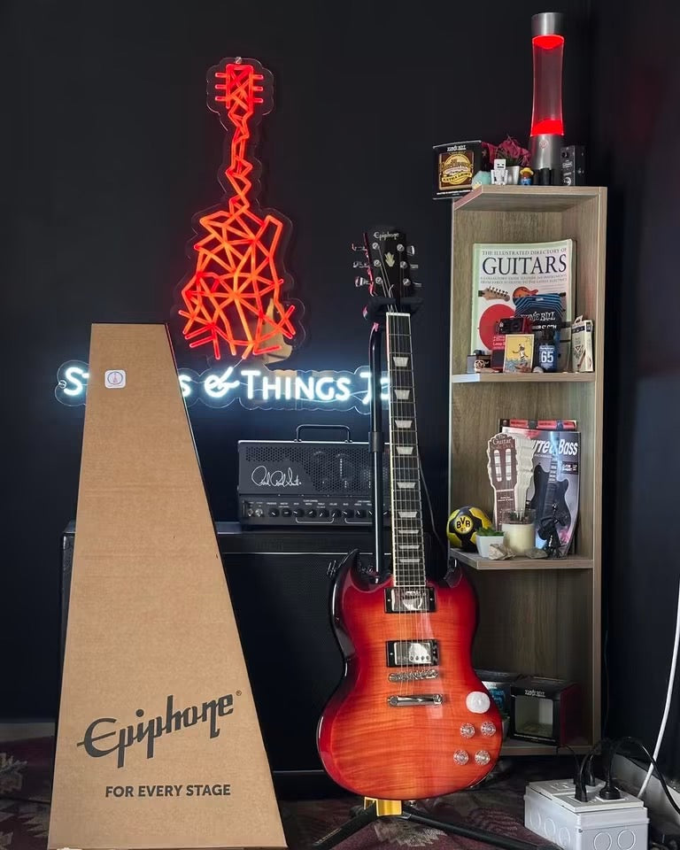 * Brand New * Epiphone SG™ Modern Figured Trans Red Burst Electric Guitar