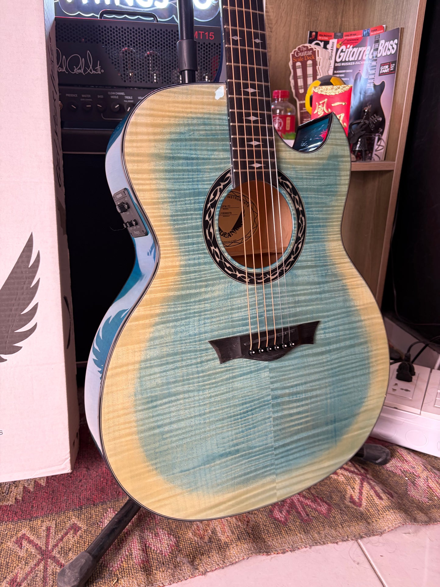 * Brand new * Dean EXFM FD Exhibition Flame Maple Acoustic-Electric Guitar