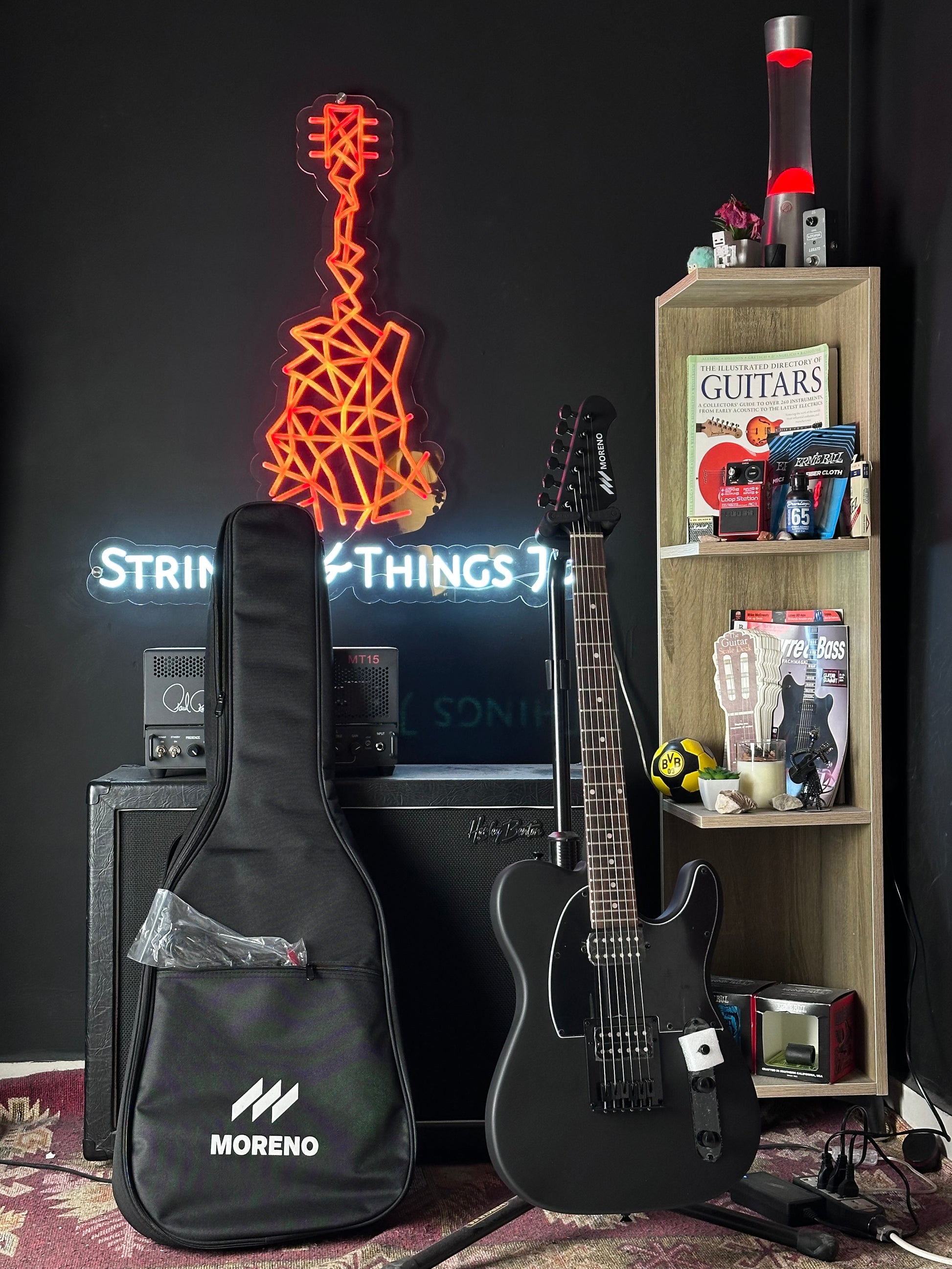 * Brand New * Moreno MTL-100 HH Matte Black Telecaster Electric Guitar + free bag, picks and cable