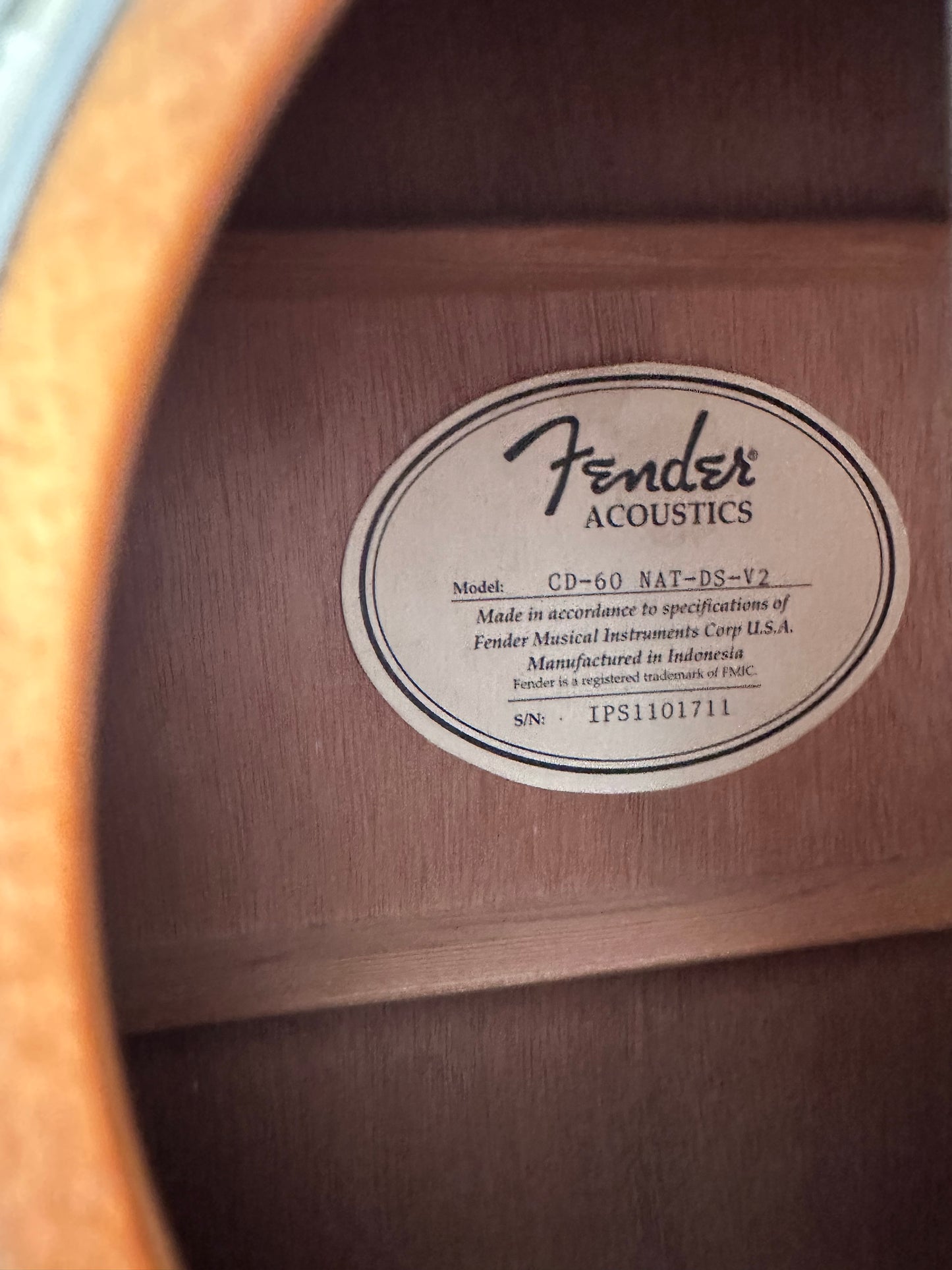 Fender CD60 V2 NAT acoustic guitar