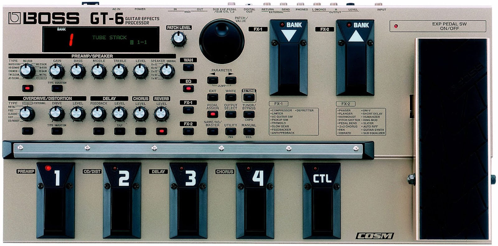 Boss GT6 Guitar effects processor with Wah/Expression pedal Boss GT6 Guitar effects processor with Wah/Expression pedal