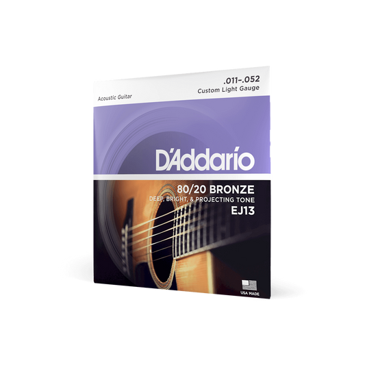 D'addario Custom Light Acoustic Guitar Strings EJ13 (11 - 52)