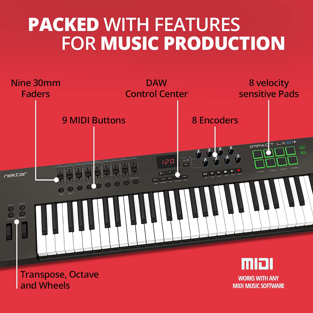 * Brand New * Nektar Impact LX61+ 61-key USB MIDI Controller * Brand New * Nektar Impact LX61+ 61-key USB MIDI Controller