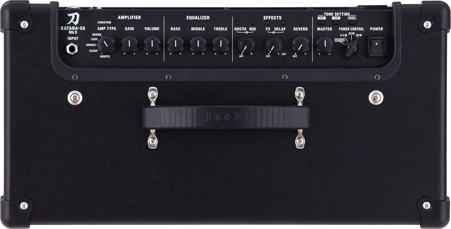 Boss Katana MK-2 50W Guitar Amplifier (split-able to 0.5 W and 25 for quieter performance)